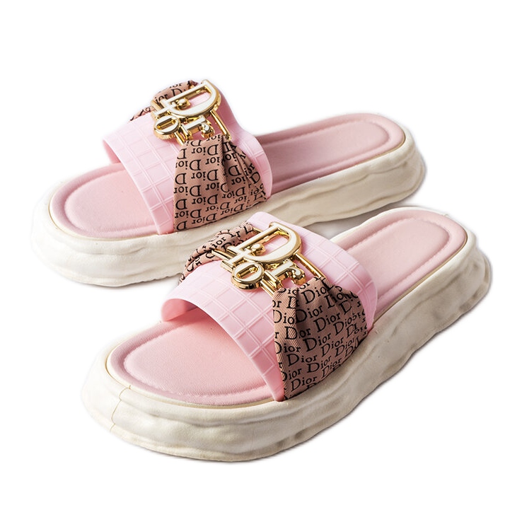 Slides decorativos de borracha rosa da Bérard