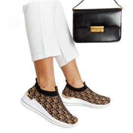 Botas Slip On Tartano pretas e marrons preto