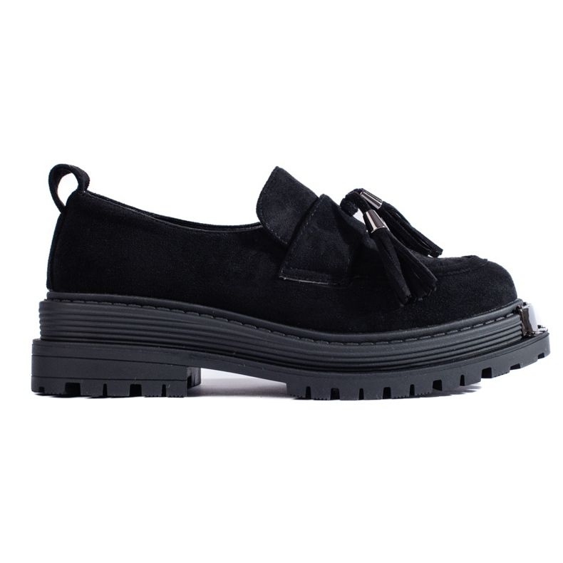 Mocassins de camurça preta com borla da Shelovet preto