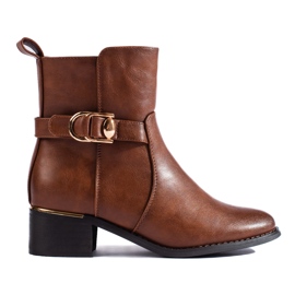 Botas marrons de salto baixo Shelovet marrom