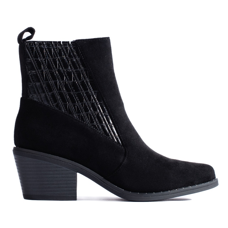 Botas femininas pretas elegantes no poste Shelovet preto