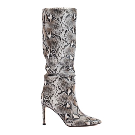 Botas Shelovet com salto de cobra preto