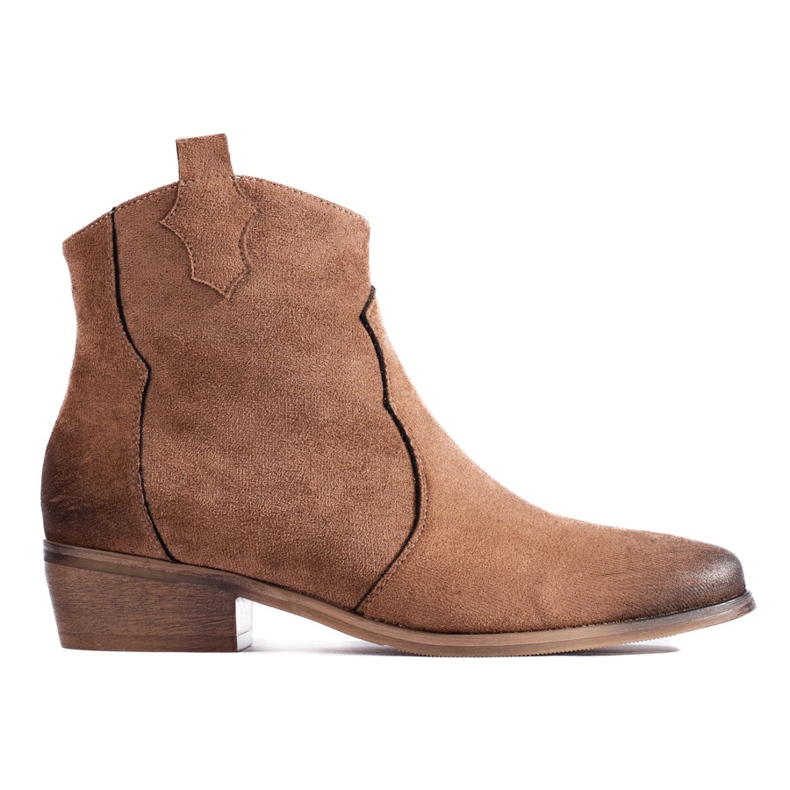 W. Potocki Botas de cowboy de camurça baixa Potocki camel castanho