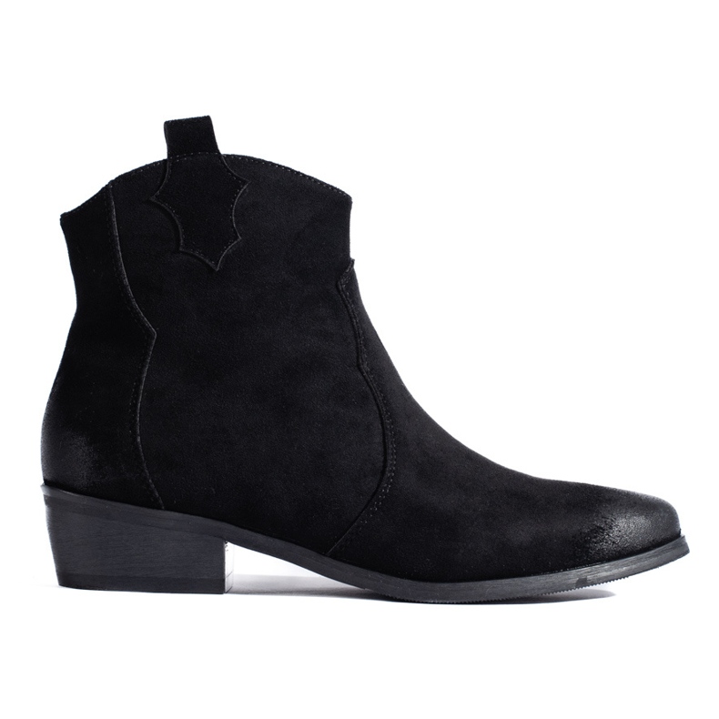 W. Potocki Botas de cowboy pretas femininas em camurça Potocki preto