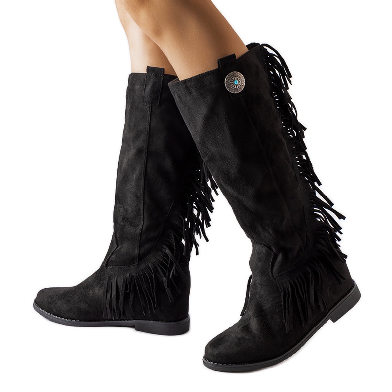 Botas de cunha pretas da Lecore preto