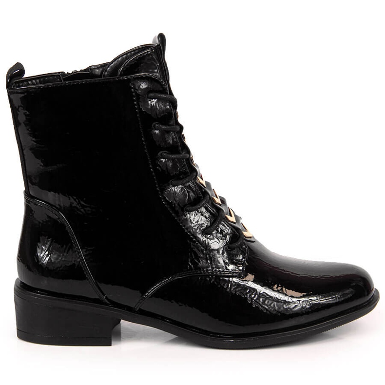 Botas femininas com isolamento envernizado, pretas Jezzi ASA62-91 preto