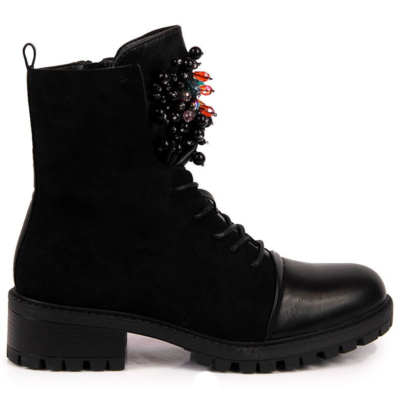 Botas femininas com isolamento e miçangas, pretas Jezzi RMR2071-15 preto