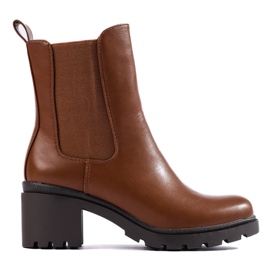 Botas Chelsea femininas Shelovet marrons marrom