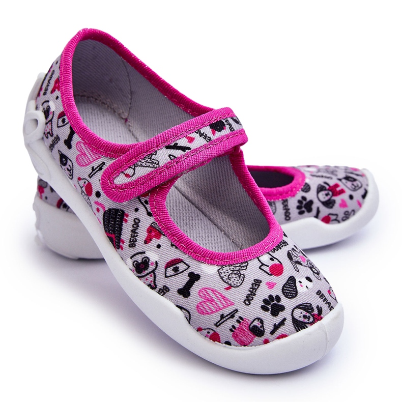 BEFADO S.A. Chinelos de bailarina infantil Befado 114X521 Cinza e Rosa