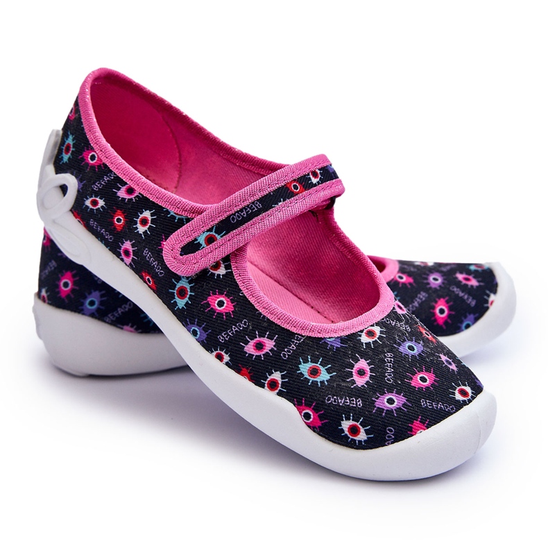 BEFADO S.A. Chinelos de bailarina femininos Befado 114Y518 azul marinho e rosa