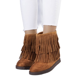 Botas marrons de cunha com borlas da Rivière marrom