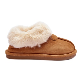 FB3 Chinelos femininos com pele, marrom Lanoze