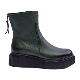 Lemar Botas femininas de couro com plataforma verde Jenefer