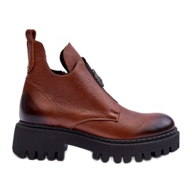 Lemar Botins femininos de couro com decoração, marrom Lusanna