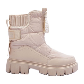 PE1 Botas femininas de neve com isolamento alto bege Freoc PE1 Botas femininas de neve com isolamento alto bege Freoc