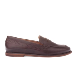 Marco Shoes Mocassins de couro natural marrom