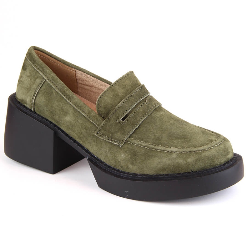 Sapatos femininos de camurça verde Filippo DP4685