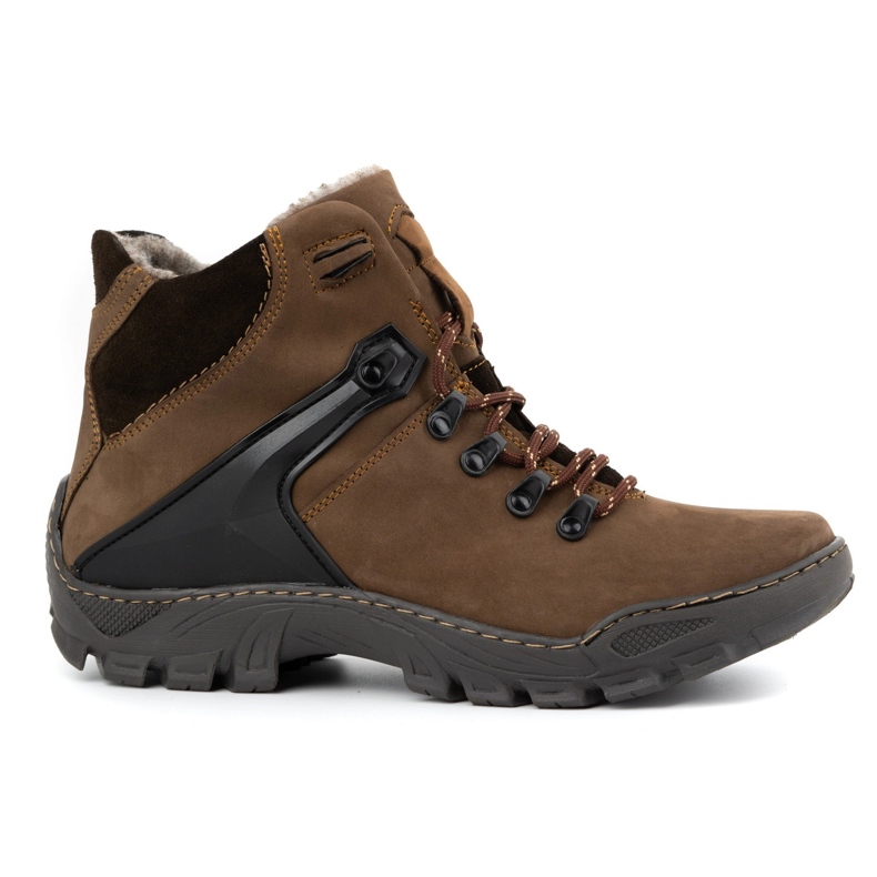 Olivier Botas masculinas de neve de inverno 119 trekking nobuck marrom castanho
