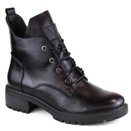 Botas femininas isoladas com cadarço e zíper, pretas Vinceza 58136 preto Botas femininas isoladas com cadarço e zíper, pretas Vinceza 58136 preto