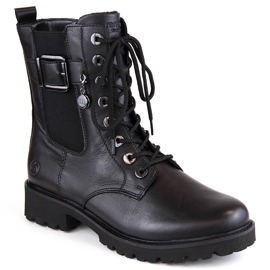 Botas femininas confortáveis com isolamento de couro, pretas Remonte D8668-00 preto Botas femininas confortáveis com isolamento de couro, pretas Remonte D8668-00 preto