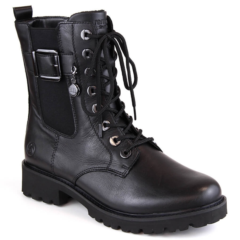 Botas femininas confortáveis ​​com isolamento de couro, pretas Remonte D8668-00 preto
