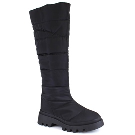 Botas femininas de cano alto com isolamento para neve, pretas Big Star MM274332 preto