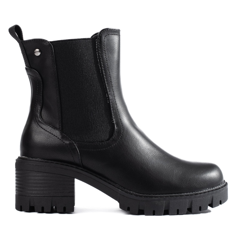 Botas Chelsea com isolamento preto e salto alto da Vinceza