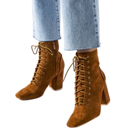 Botins com cadarço marrom, Drouins castanho