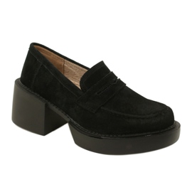 Mocassins de camurça da moda Filippo DP4685/23 BK preto