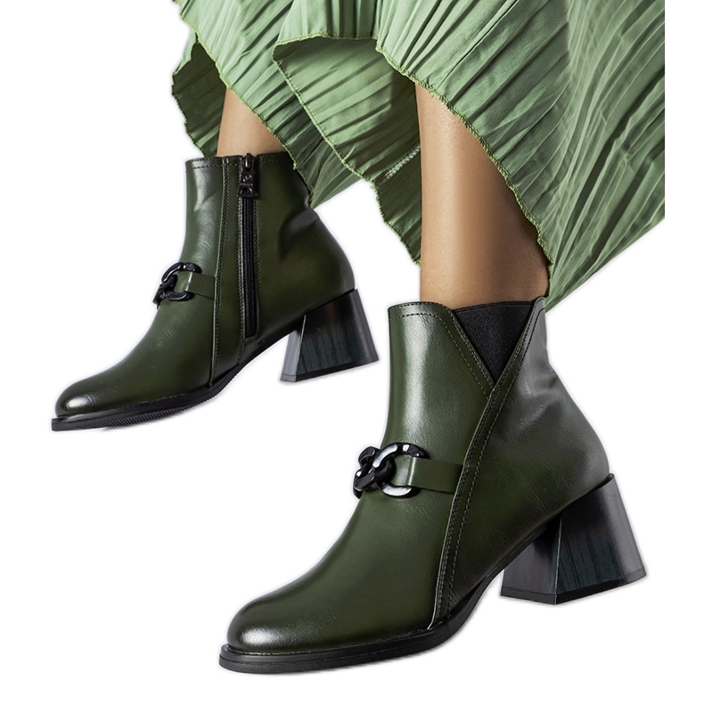 Botins elegantes verdes da Vinceza