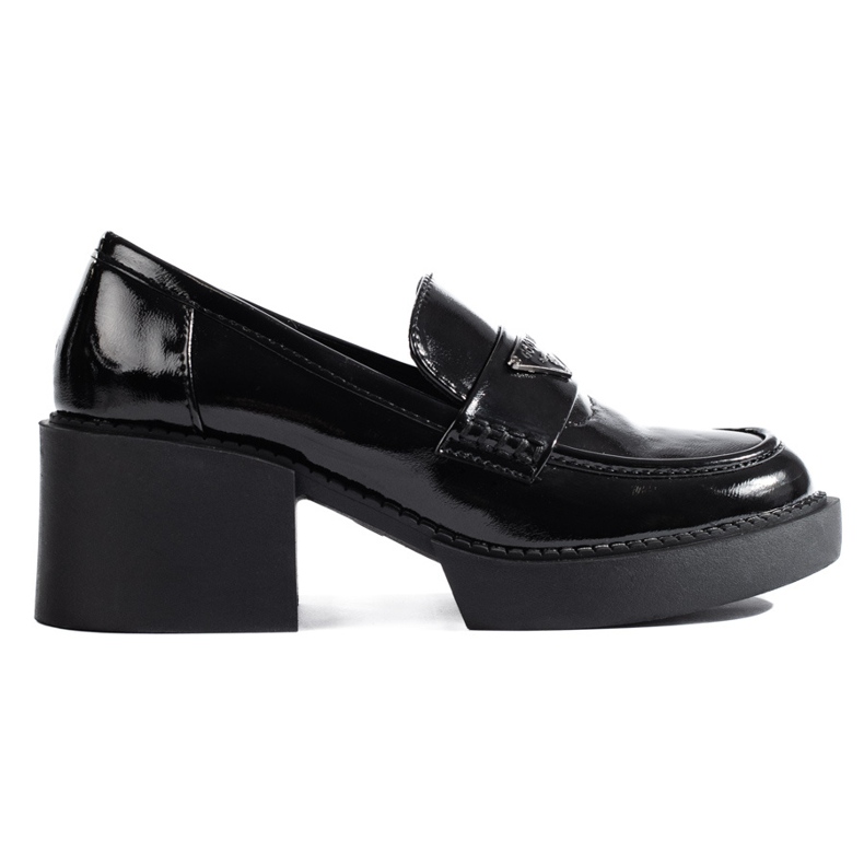 Sapatos pretos de salto alto Shelovet envernizados