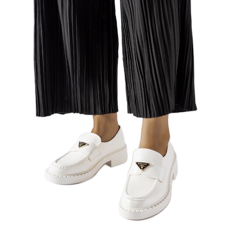 Inna Mocassins femininos brancos Milne