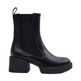 Botas Chelsea com salto alto enorme, Black Ironna preto