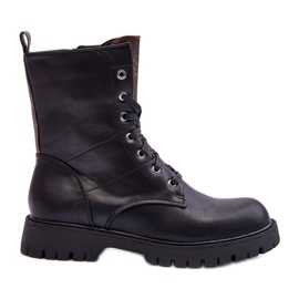 Botas de couro pretas Lonevis marrom