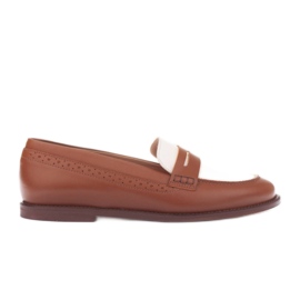 Marco Shoes Mocassins de couro natural marrom