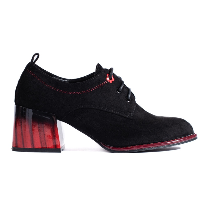 Sapatos de salto alto em camurça preta Shelovet. preto