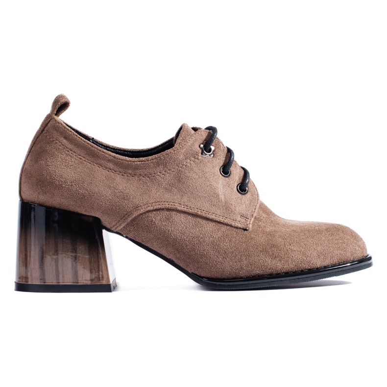 Sapatos de salto alto em camurça bege escuro Shelovet