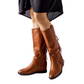 Botas de cunha com forro marrom Giorgia castanho