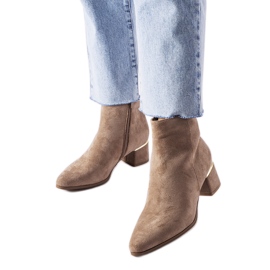 Botins bege de salto baixo da Tayyib Botins bege de salto baixo da Tayyib