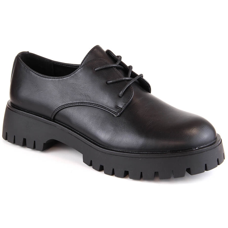Sapatos oxford pretos femininos Sergio Leone PB201