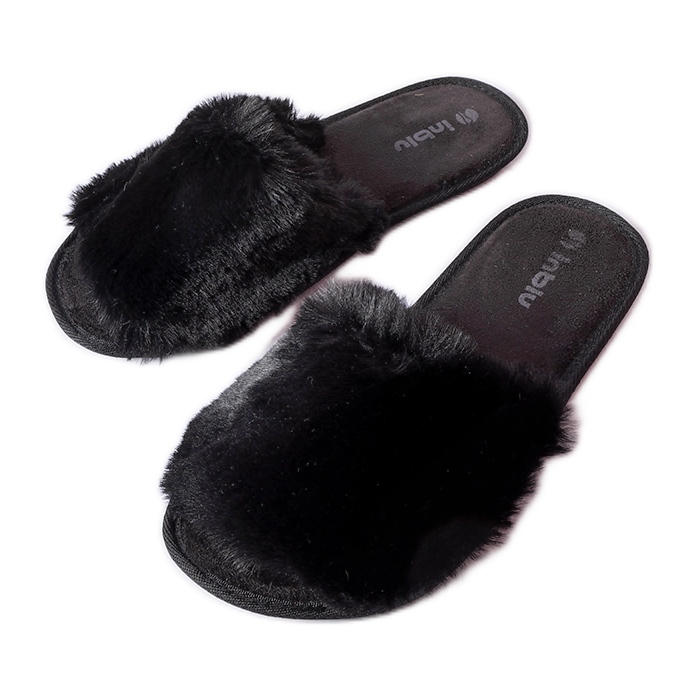 Inblu Chinelos Giacomo pretos com pele