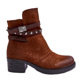 Botins de salto alto isolados Camel Effie marrom