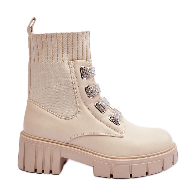 Botas de trabalho bege com Kasseis superiores elásticos
