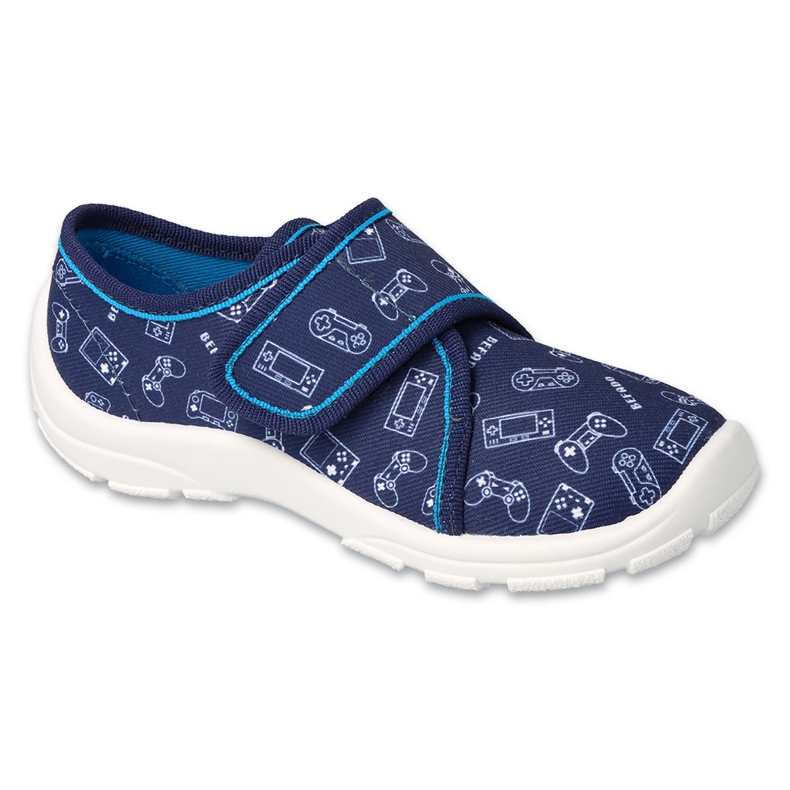 Calçado infantil Befado com velcro 974X520 azul marinho com aplicações Calçado infantil Befado com velcro 974X520 azul marinho com aplicações