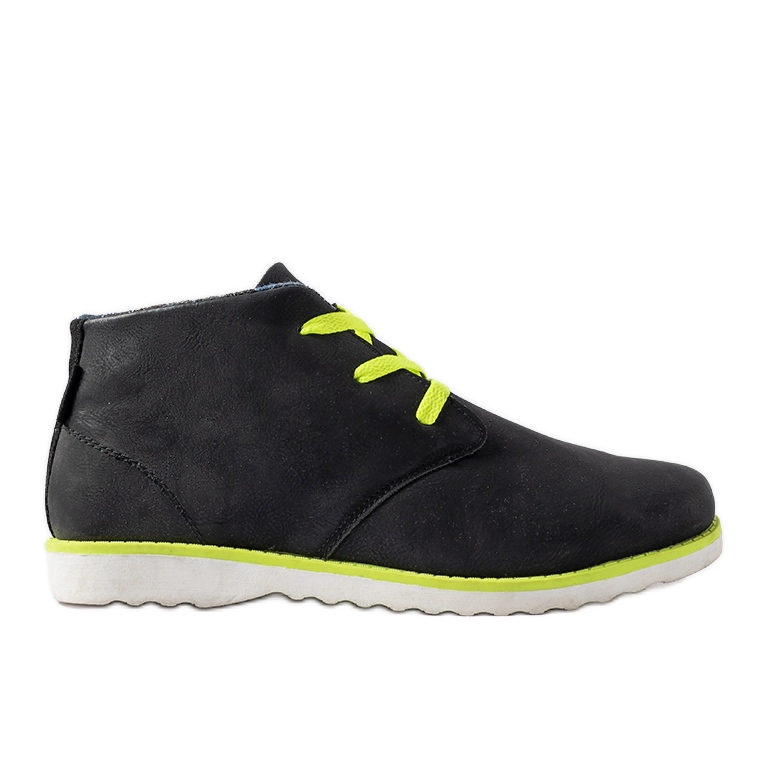 Sapatos masculinos Haytham pretos e neon