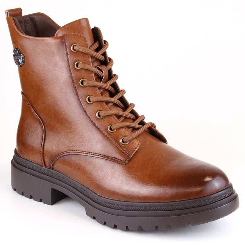 Potocki W WOL181B botins com cadarço e zíper, marrom castanho