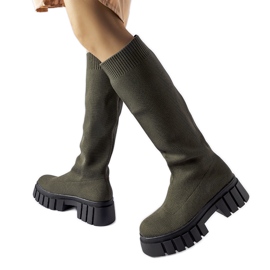 Botas verdes com parte superior flexível da Maroun