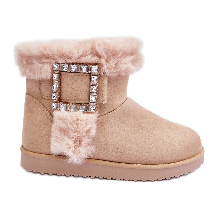 Botas de neve isoladas Dulca bege com fivela
