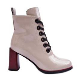 Botins envernizados com atacadores S.Barski MR870-15 Cinzento Claro cinza Botins envernizados com atacadores S.Barski MR870-15 Cinzento Claro cinza