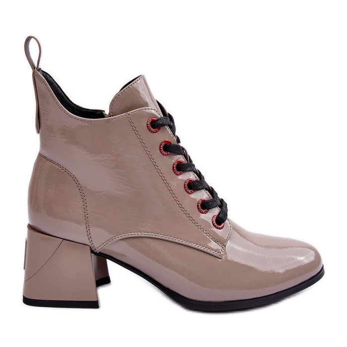 Botins baixos envernizados S.Barski MR870-66 Bege Escuro